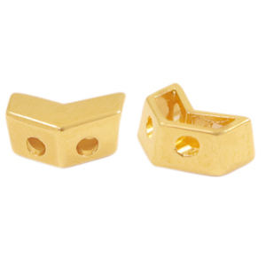 Metaal kralen DQ duo beads pijl Goud (nikkelvrij)