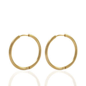 Oorbellen van Stainless steel Roestvrij staal (RVS) creolen 18mm Goud