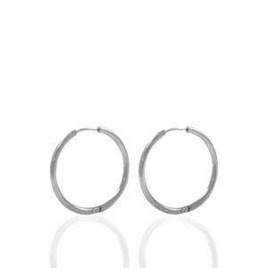 Oorbellen van Stainless steel Roestvrij staal (RVS) creolen 14mm Zilver