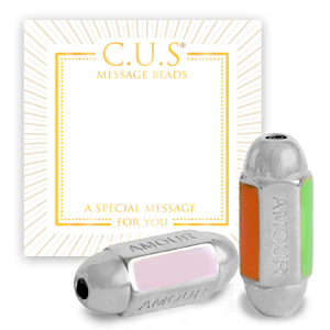 C.U.S&reg; message beads "amour" Zilver (nikkelvrij)