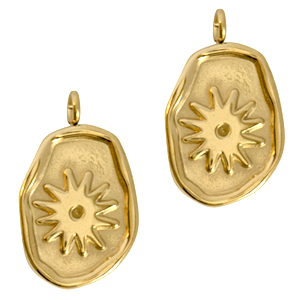 Bedels van Stainless steel Roestvrij staal (RVS) flower Goud