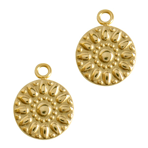 Bedels van Stainless steel Roestvrij staal (RVS) flower Goud