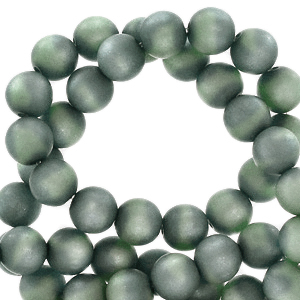 Super Polaris kralen 8 mm rond matt Sea green