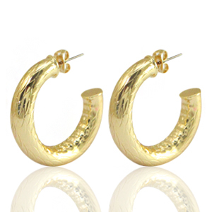 TQ metaal brass oorbellen/oorstekers creolen Gold