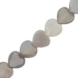 Kralen natuursteen heart Grey opal