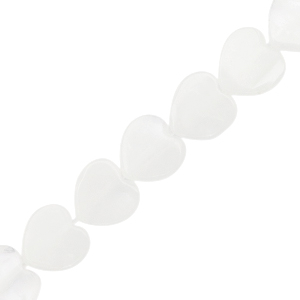 Kralen natuursteen heart White