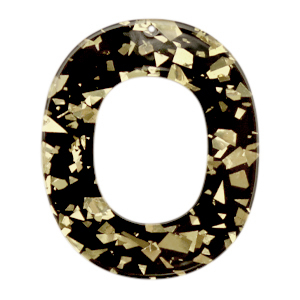 Hangers van resin ovaal Champagne-black