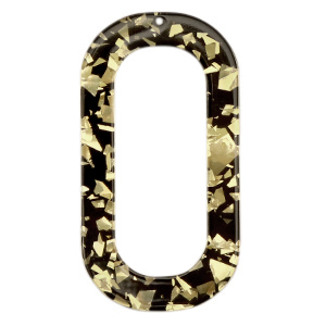 Hangers van resin langwerpig ovaal Champagne-black