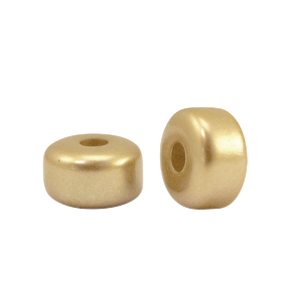 Polaris kralen rondellen 6x4mm metallic shiny Cedar brown