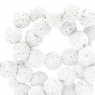 6 mm kralen natuursteen lava matt White