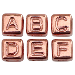 Acryl letterkralen Metallook rosegold