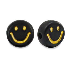Acryl letterkralen smiley Black