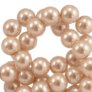 Glasparels rond 6mm Cream peach
