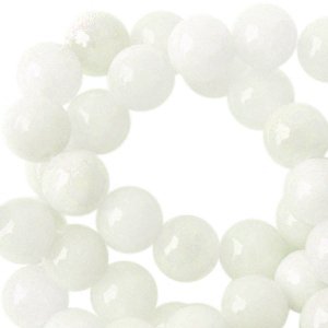 6 mm kralen natuursteen rond white  