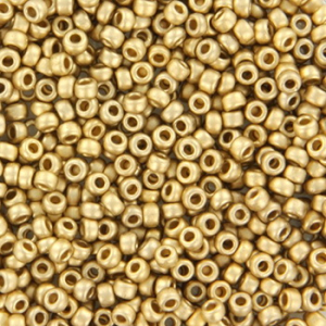 Miyuki 11/0 rocailles Matte 24kt gold light plated 11-193F