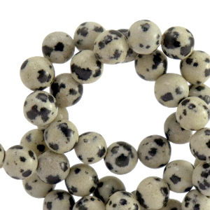 Kralen natuursteen dalmati&euml;r jaspis 6mm Greige