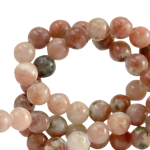Kralen natuursteen marmer 6mm Marble rose-off white