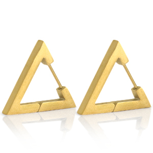 Oorbellen van Stainless steel Roestvrij staal (RVS) triangle Goud