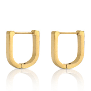 Oorbellen van Stainless steel Roestvrij staal (RVS) horseshoe Goud