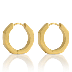 Oorbellen van Stainless steel Roestvrij staal (RVS) creolen 16mm Goud