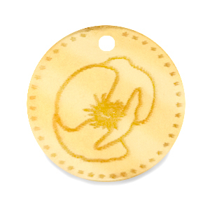 Bedels Plexx 20mm Birth flower August-Poppy Gold