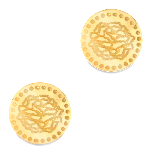 Cabochons Plexx 12mm Birth flower January-Carnation Gold