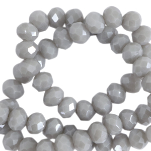 Facet kralen top quality disc 8x6 mm Cloudy grey-pearl shine coating