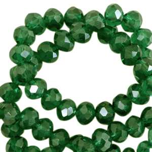 Facet kralen top quality disc 4x3 mm Fairway green-pearl shine coating