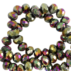 Facet kralen top quality disc 4x3mm Gold-AB coating