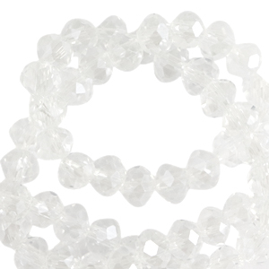 Facet kralen top quality disc 4x3mm Crystal-pearl shine coating