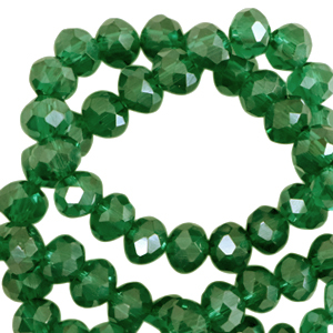 Facet kralen top quality disc 3x2mm Fairway green-pearl shine coating