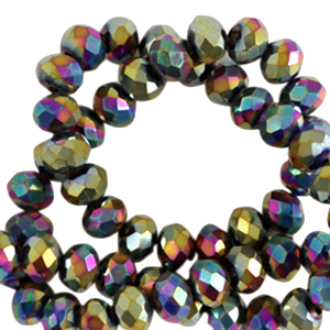 Facet kralen top quality disc 3x2mm Gold-AB coating