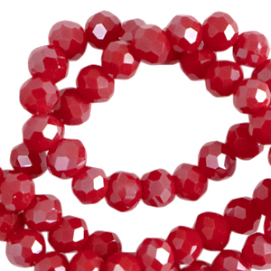 Facet kralen top quality disc 3x2mm Crimson red-pearl shine coating