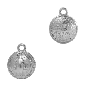 Metaal bedels DQ religion 12mm Antiek zilver (nikkelvrij)