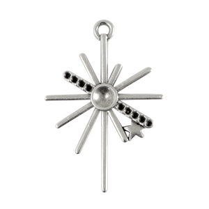 Metaal bedels DQ star Antiek zilver (nikkelvrij)