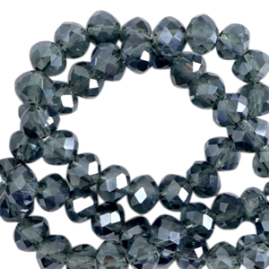 Facet kralen top quality disc 4x3mm Montana blue-pearl shine coating