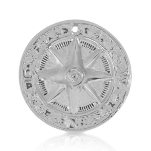 Metaal bedels DQ ster 25mm Antiek zilver (nikkelvrij)