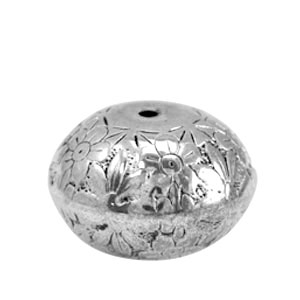 Metallook kralen disc flower Antiek zilver