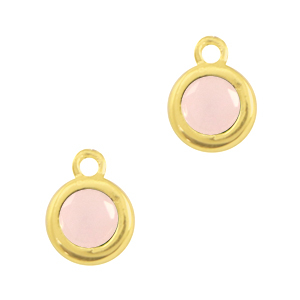 Hanger van crystal glas 4mm Rose alabaster-gold