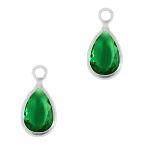 Hanger van crystal glas drop Classic green-silver