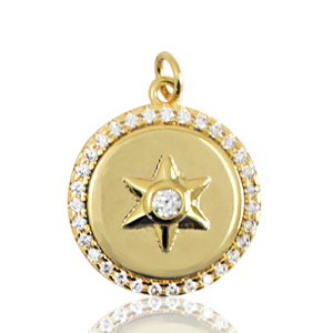 TQ metaal brass bedels star Gold