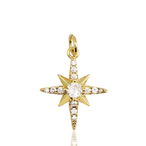 TQ metaal brass bedels star Gold
