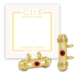 C.U.S&reg; message beads hanger Gold-cherry red