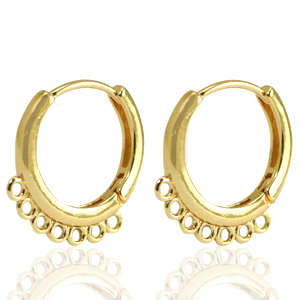 TQ metaal brass oorbellen creolen Gold