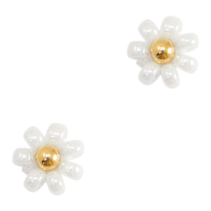 Miyuki bloemen kralen 8mm White-gold