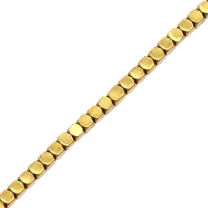 Kralen van hematite cube 2mm Gold