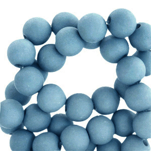 6 mm kralen van acryl matt Glacier blue