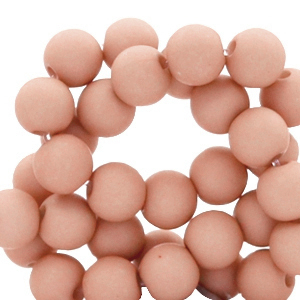 6 mm kralen van acryl matt Dusty mauve pink