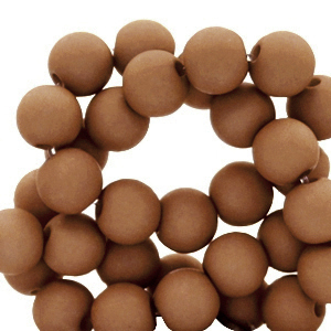 6 mm kralen van acryl matt Marsh brown