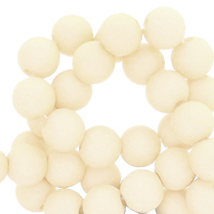 6 mm kralen van acryl matt Cashmere white